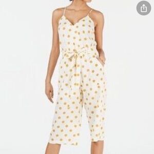 Monteau Orange Polka Dot Crop Jumpsuit
